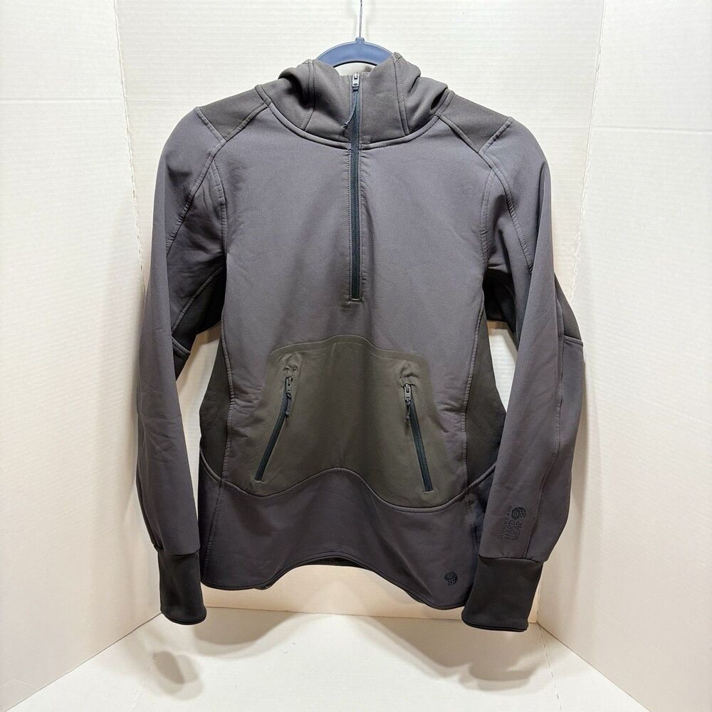 Mountain Hardwear Frostzone Hybrid 1/2 Zip Hoodie Women's Small S Gray OL8023